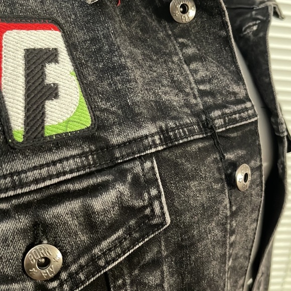 Born Fly Living Fly Black Wash Stretch Denim Button Front Jacket XXL - Picture 6 of 13